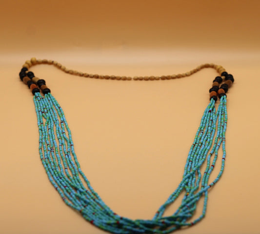 Huni Kuin Blue bead & Seeds Necklace