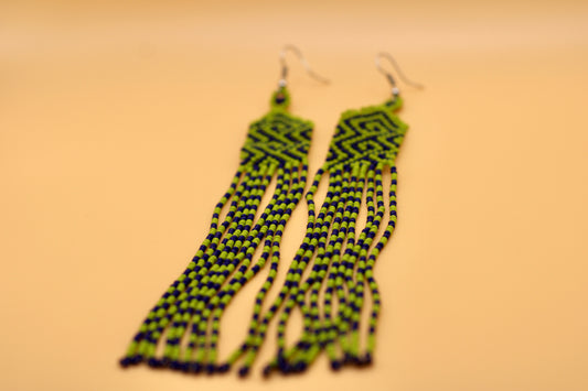 Green & Black Indigenous Earrings